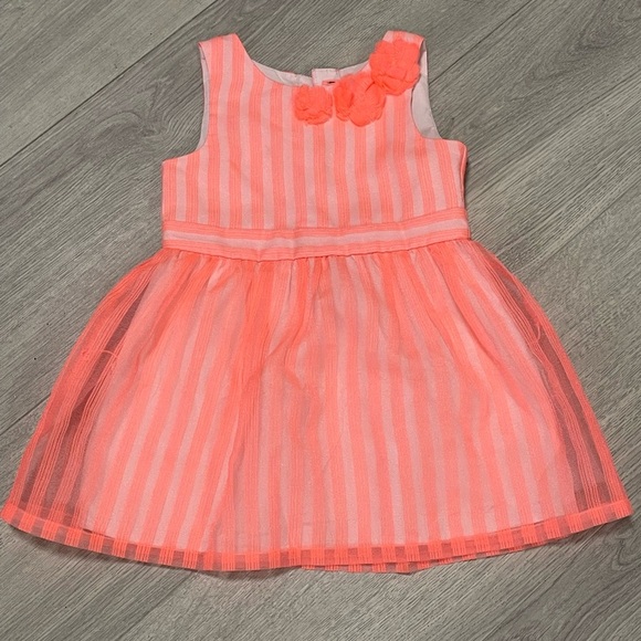 Cat & Jack 2T Charming Pink Striped Kids Dress w/under slip - Picture 1 of 8